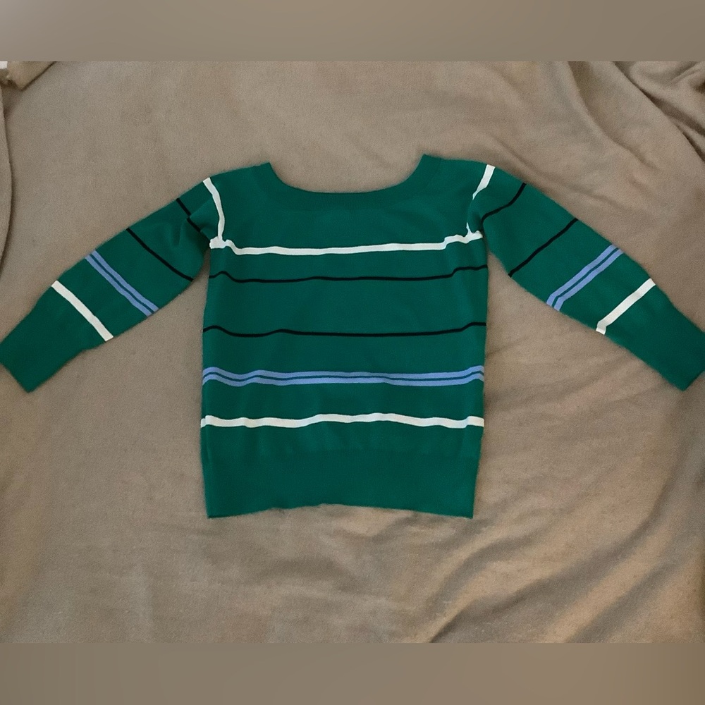 Ann Taylor Emerald Striped Sweater